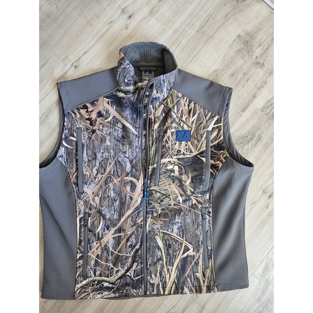 Final Approach Mens Mossy Oak Habitat Camo Softshell Hunting Vest Grey 2XL